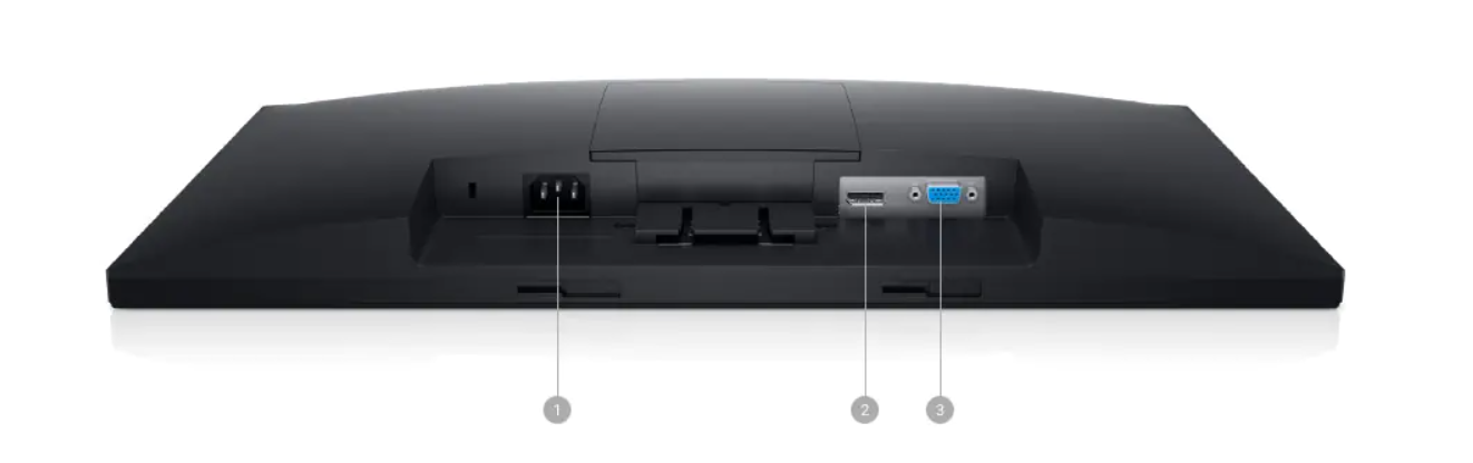 Ports of the Dell E2420HS - A 24 Inch Full HD Monitor with buillt in speakers and adjustable stand from the Dell Economy series