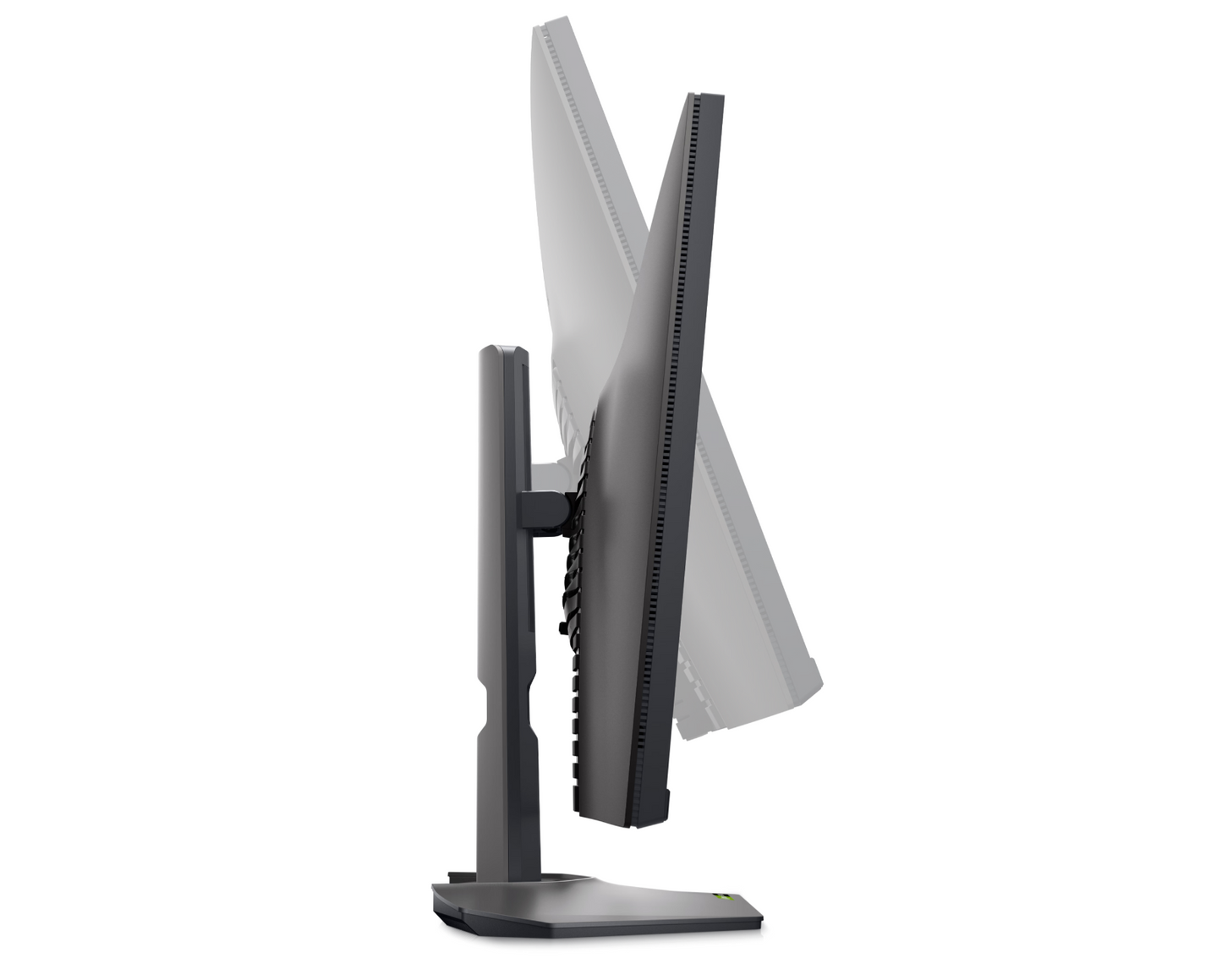 Side view of the Dell Gaming G2723H a 27inch Full HD adaptive sync monitor showing Tilt adjustability oprions of the screen.