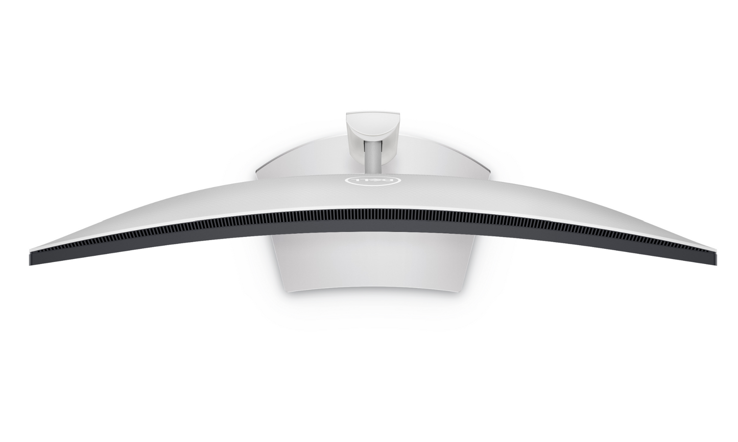Top view of the Dell S3221QSA showing the 1800R curvature of the screen.