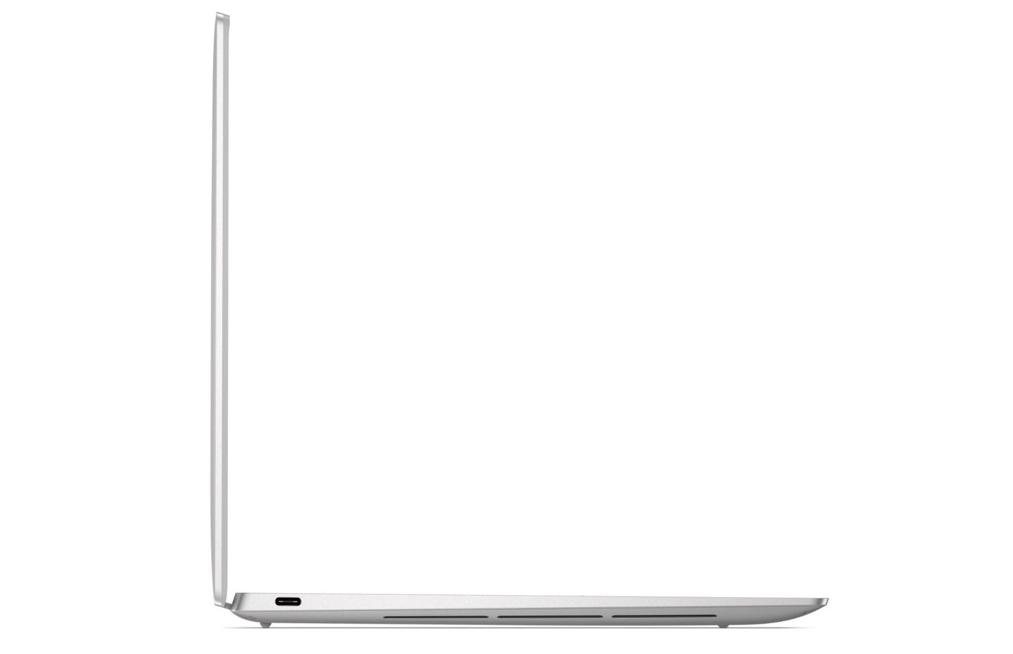 Left Side Profile of the Dell 13 inch XPS Plus laptop showing Thunderbolt 4 / USB Type-C with DisplayPort and Power Delivery.
