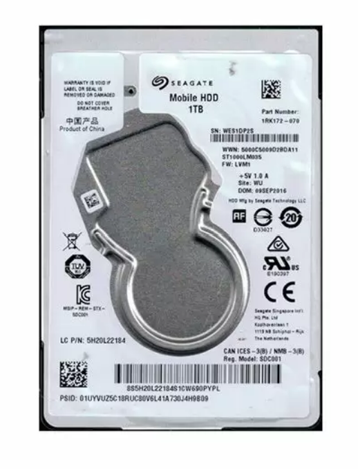 Seagate 1TB 5.4K 2.5" HDD