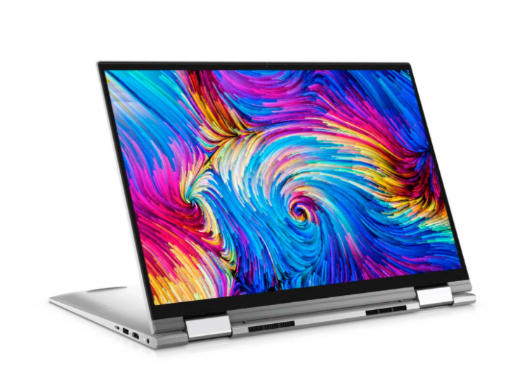 Front of The Dell Inspiron 17 a 2-in-1 laptop featuring USB-C (Thunderbolt), 11th gen i5 & a lustrous yet versatile silver design. provided by Jamm21. 77061165G716GB512SSDIXE