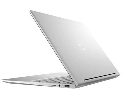 Rear of the Dell Inspiron 7706 - A platinum silver 2in1 laptop with 17 Inch screen and native 2560 x 1600 Resolution. Featuring Windows 11 and an 11th gen intel processor. Connect easily via USB-C (Thunderbolt), USB 3.2 and HDMI. Hosting a GeForce MX350 Graphics Card. 77061165G716GB512SSDMX350