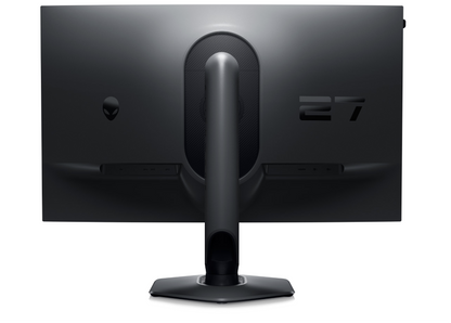Rear view of the Dell Alienware AW2724HF Gaming Monitor with Full HD Resolution at 360Hz showing alienware logo and number 27 in Dell's "Dark side of the moon" Colour.