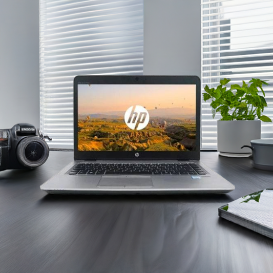 HP Elitebook 840 G3 Laptop sitting open on an office desk