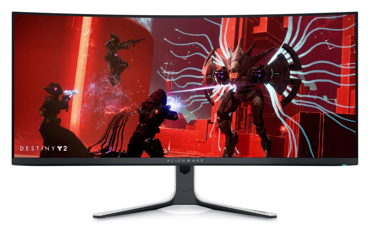 Front 2 of Dell AW3423DW - Alienware Curved 34 inch Gaming monitor with OLED screen and Quantum Dot Technology