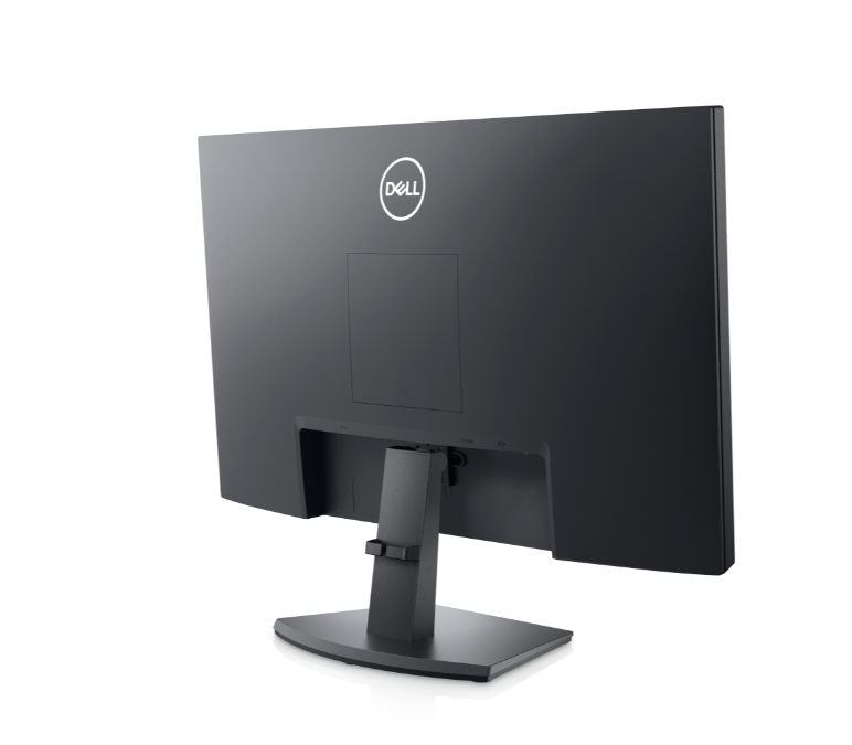 Back of The SE2422H a 24 inch slim-bezel FHD dell screens featuring AMD FreeSync, 75Hz refresh rate, and a fixed stand.